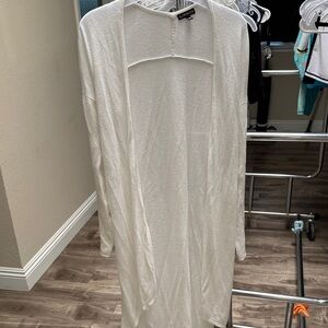 Express White long sleeve Lightweight Open-Front Duster cardigan women junior